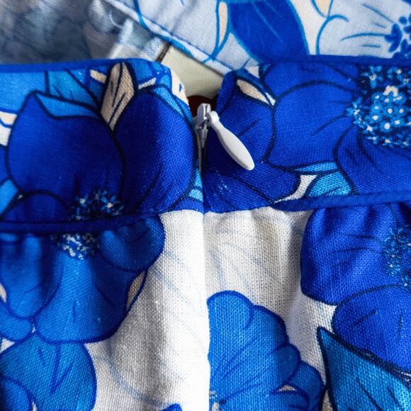 NEW Farm Rio Women’s Skirt Resort Dopamine Dressing Blue Floral Embroidered XL - Picture 6 of 8